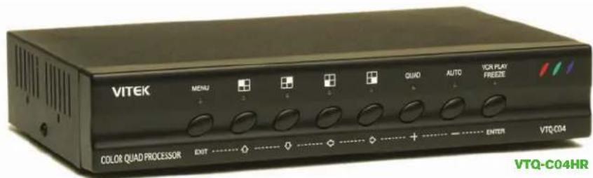 VITEK MENU QUAD AUTO VCR PLAY FREEZE COLOR QUAD PROCESSOR EXIT ENTER VTQ-C04 VTQ-C04HR