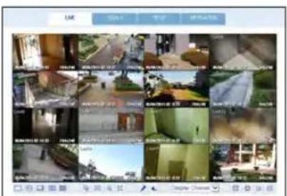 Screenshot of a surveillance camera interface displaying multiple surveillance footage images with Chinese labels.