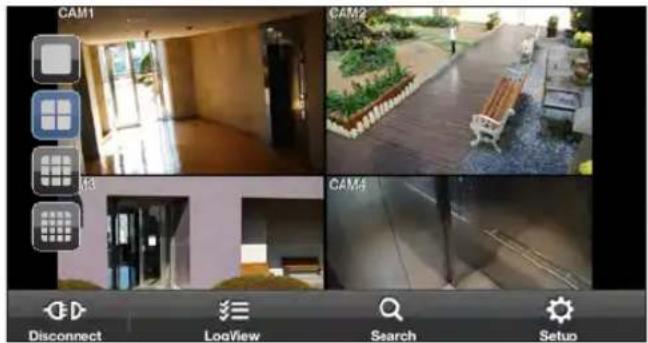CAM1 CAM2 CAM3 Disconnect LogView Search Setup