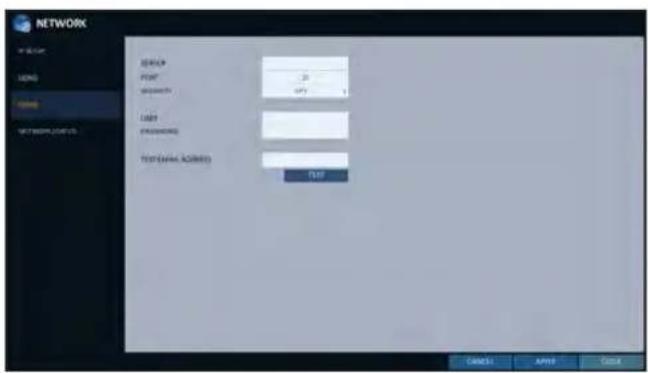 NETWORK N: 01.01.01 LIVING FOMS NETWORK LIGHTS NETWORK GROUP POST PORT password POST (NAME ADDRESS) POST Cancel Apply Cancel
