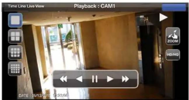Time Line Live View Playback : CAM1 PH ZOOM HD/HQ DATE: 05/12/2013 19:22:56