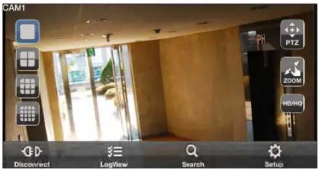 CAM1 PHI PTZ ZOOM HD/HQ Disconnect LogView Search Setup