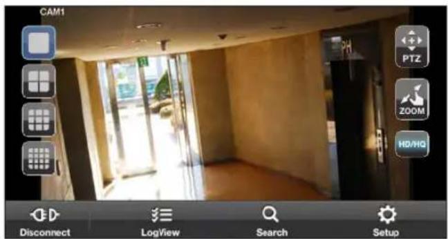 CAM1 PTZ ZOOM HD/HQ Disconnect LogView Search Setup