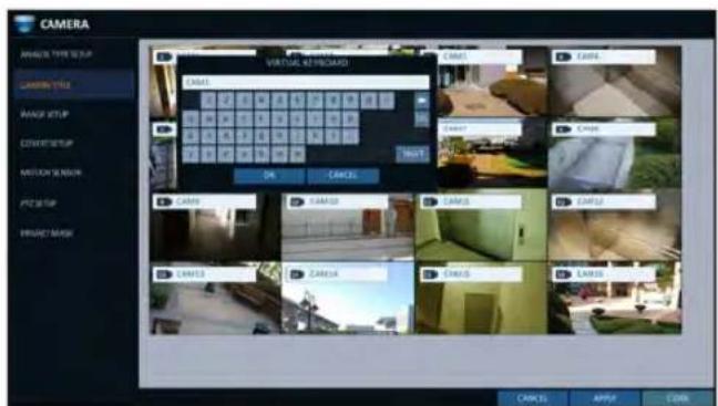 CAMERA AVANCE TYPE TO RUN LATCHING TITLE MASK SETUP CUSTOM SETUP MOTION VERSION PZT SET PROJECT NAME VIRTUAL KEYBOARD CAMS1 CAMS2 CAMS3 CAMS4 CAMS5 CAMS6 OK CANCEL CAMS9 CAMS10 CAMS11 CAMS12 CAMS13 CAMS14 CAMS15 CANCEL APPF CTRL