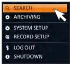 SEARCH ARCHIVING SYSTEM SETUP RECORD SETUP LOG OUT SHUTDOWN