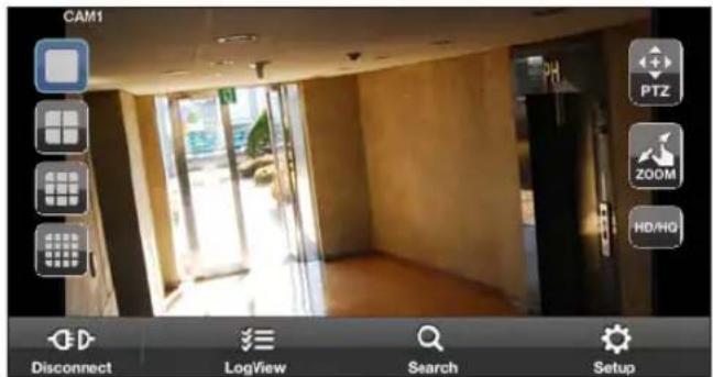 CAM1 PTZ ZOOM HD/HG Disconnect LogView Search Setup