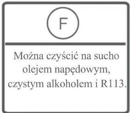 F Można czyścić na sucho olejem napędowym, czystym alkoholem i R113.