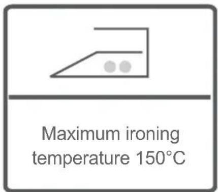 Maximum ironing temperature 150°C