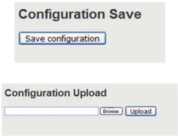 Configuration Save Save configuration Configuration Upload Browse Upload