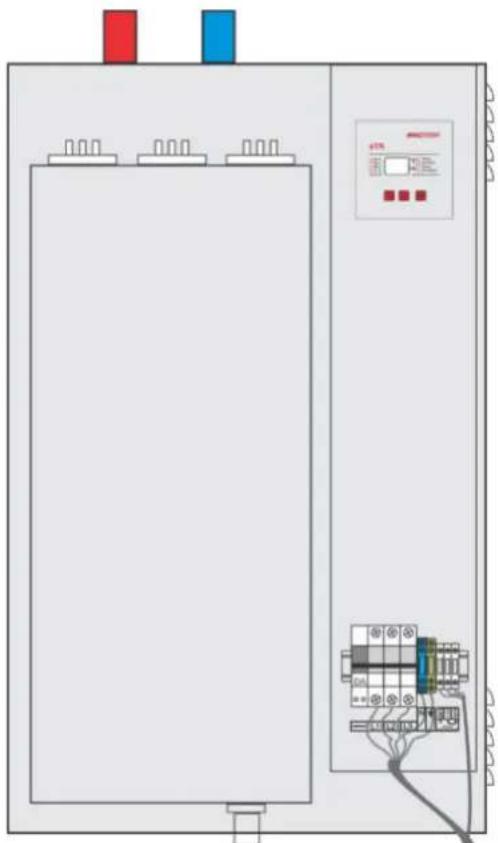Mikoterm eTK 6÷36kW - Positions of introducer for the introduction of the power cable - 4