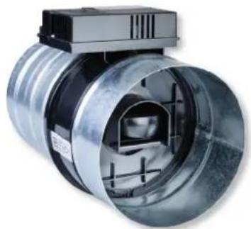 Close-up of a metallic cylindrical industrial component with internal cavities and mounting bracket (no visible text or symbols)