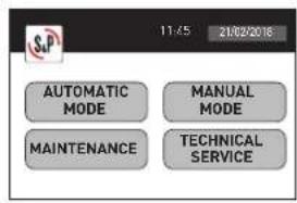 11:45 21/02/2018 AUTOMATIC MODE MAINTENANCE MANUAL MODE TECHNICAL SERVICE