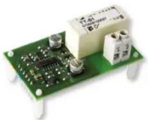 Green printed circuit board with white components and a black label (no readable text or symbols)