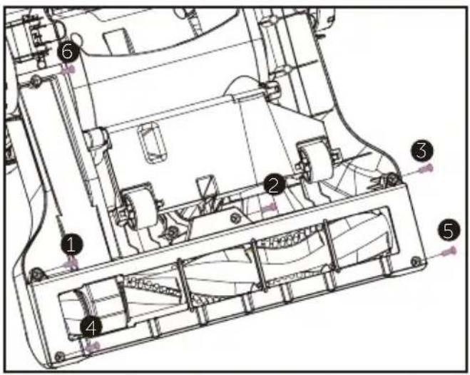 Technical diagram of a mechanical device with numbered components for identification