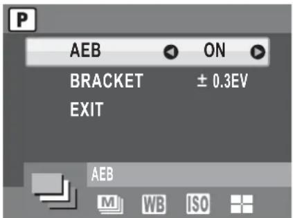 P AEB ON BRACKET ± 0.3EV EXIT AEB M WB ISO