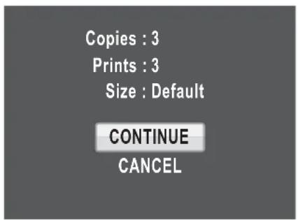 Copies : 3 Prints : 3 Size : Default CONTINUE CANCEL