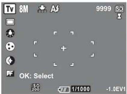 TV 8M A3 9999 SD OK: Select ISO 200 1/1000 -1.0EV1