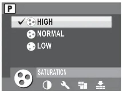 P ✓ HIGH NORMAL LOW SATURATION