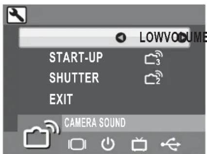 LOWVOLUME START-UP SHUTTER EXIT CAMERA SOUND