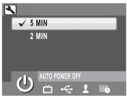 ✓ 5 MIN 2 MIN AUTO POWER OFF