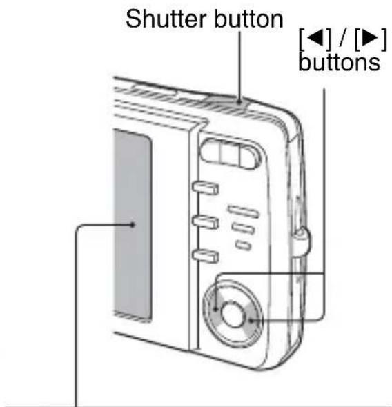 Shutter button [◀] / [▶] buttons