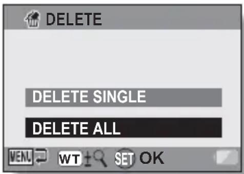 DELETE DELETE SINGLE DELETE ALL WEN WT SET OK