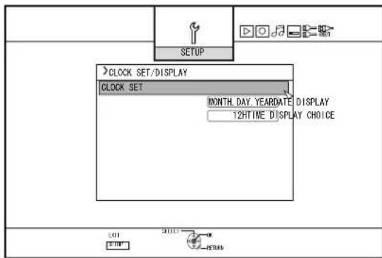 CLOCK SET/DISPLAY CLOCK SET MONTH, DAY, YEARDATE DISPLAY 12HTIME DISPLAY CHOICE LOT START