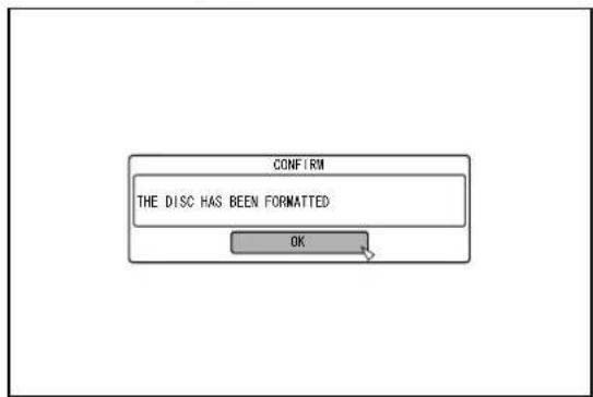 CONFIRM THE DISC HAS BEEN FORMATTED OK