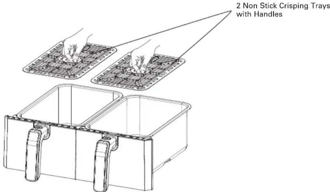 2 Non Stick Crisping Trays with Handles