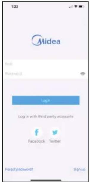 1:23 Midea Mail Login Login Log in with third party accounts Facebook Twitter Forgot password? Sign up