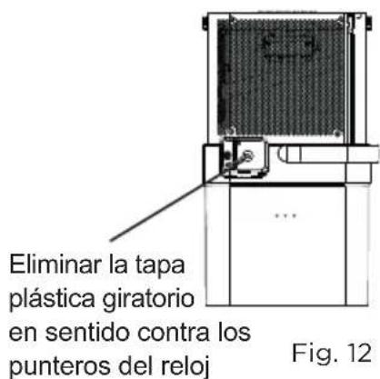 Eliminar la tapa plástica giratorio en sentido contra los punteros del reloj Fig. 12