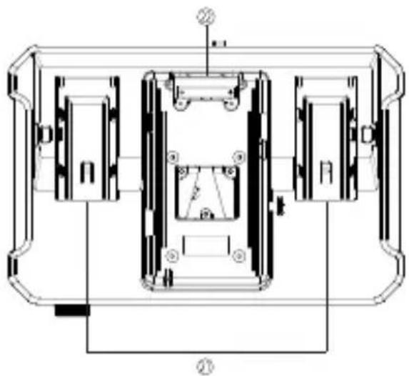 Technical diagram of a mechanical or electrical component with labeled parts and connections