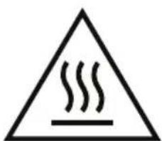 Warning symbol with steam inside a triangle, indicating heat or smoke hazard