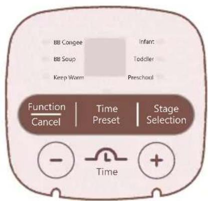 BB Congee Infant BB Soup Toddler Keep Warm Preschool Function Cancel | Time Preset | Stage Selection - Time +