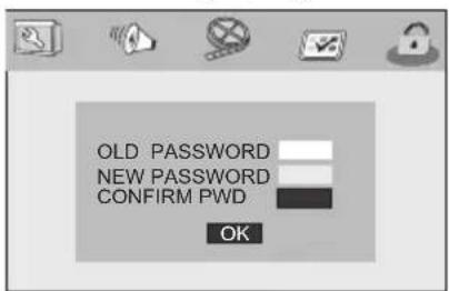 OLD PASSWORD NEW PASSWORD CONFIRM PWD OK