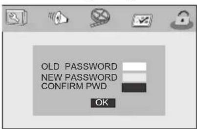 OLD PASSWORD NEW PASSWORD CONFIRM PWD OK