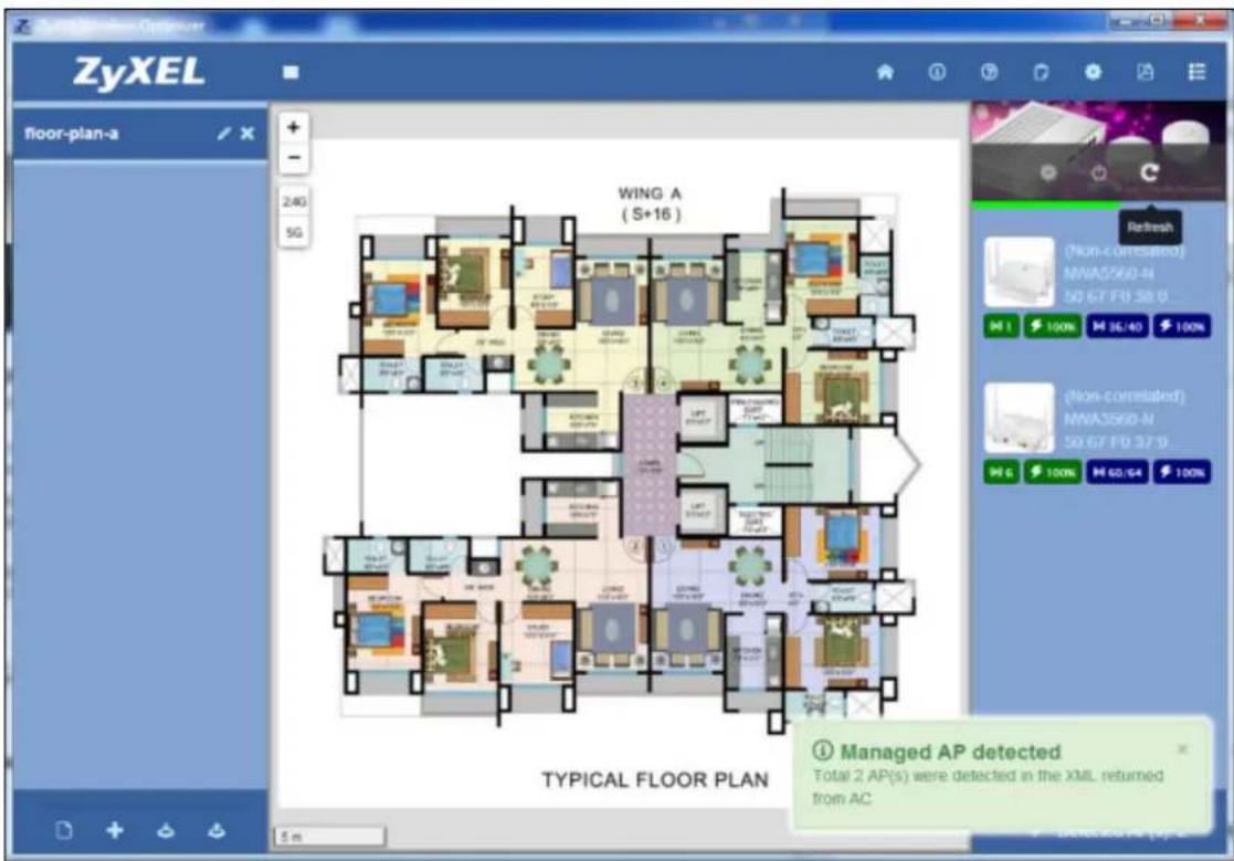 ZyXEL floor-plan-a WING A (S+16) TYPICAL FLOOR PLAN ① Managed AP detected Total 2 AP(s) were detected in the XML returned from AC