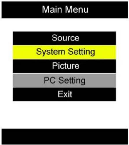 Allsee PF19HD6 - System Setting - 1
