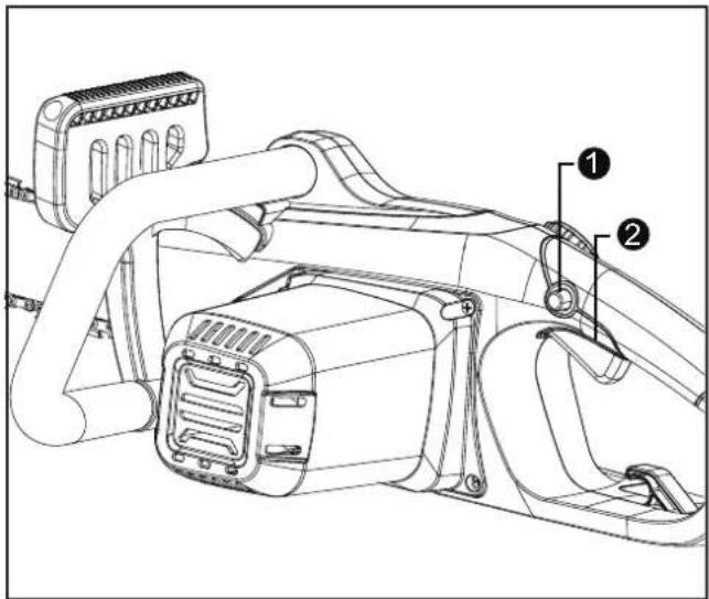 Technical diagram of a mechanical device with labeled parts, showing components like connectors and housing.