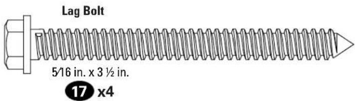 Lag Bolt 5/16 in. x 3 ½ in. 17 x4