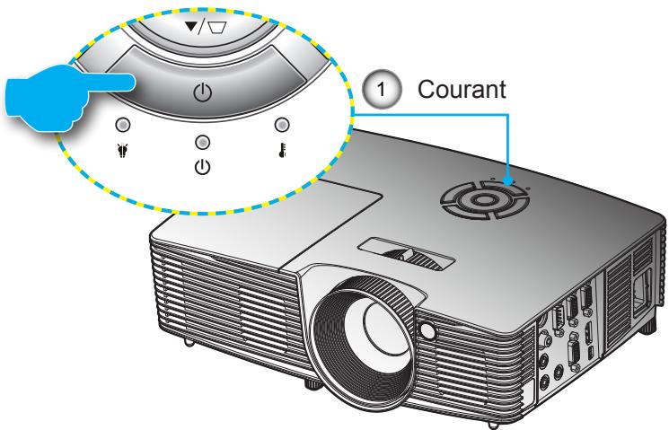 OPTOMA W316 - Mise sous tension du projecteur - 2