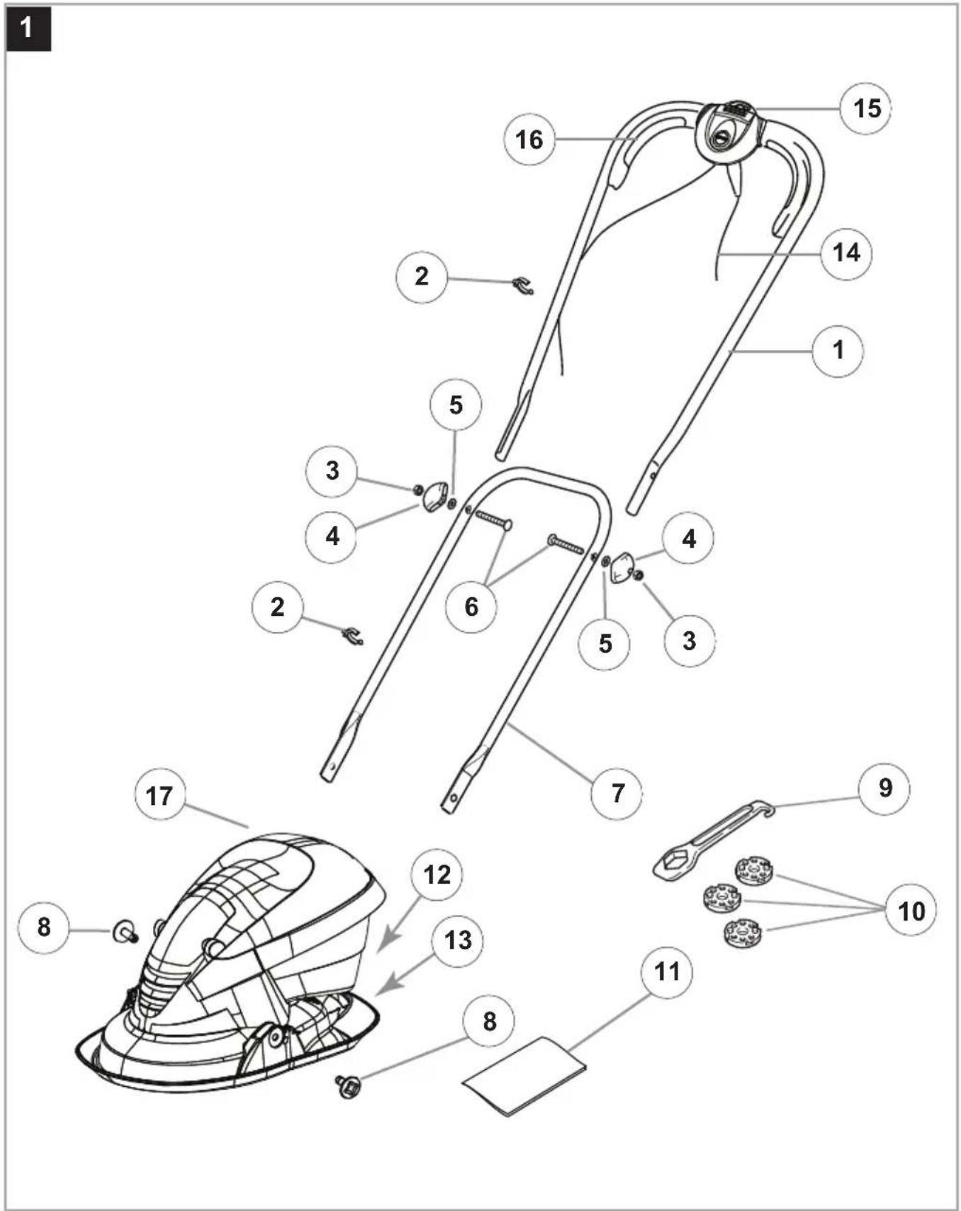 Technical diagram of a mechanical device with numbered parts for identification and assembly reference.