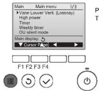 MITSUBISHI PEA-M100GAA - Navigating through the Main menu - 1