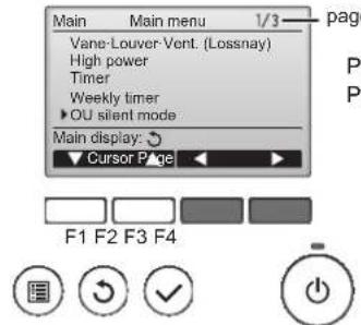 MITSUBISHI PEA-M100GAA - Navigating through the Main menu - 3