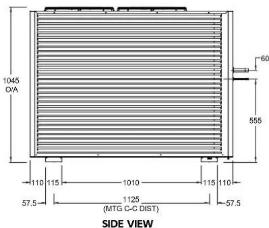 1045 O/A 60 555 110 115 1010 115 110 57.5 1125 (MTG C-C DIST) 57.5 SIDE VIEW