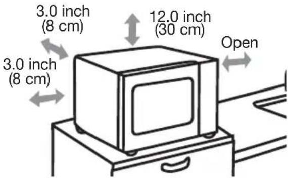 3.0 inch (8 cm) 3.0 inch (8 cm) 12.0 inch (30 cm) Open