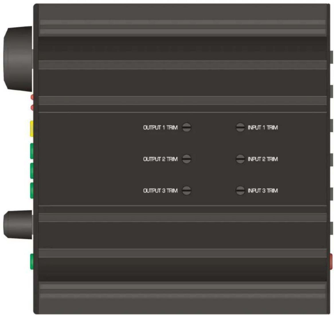 OUTPUT 1 TRIM OUTPUT 2 TRIM OUTPUT 3 TRIM INPUT 1 TRIM INPUT 2 TRIM INPUT 3 TRIM