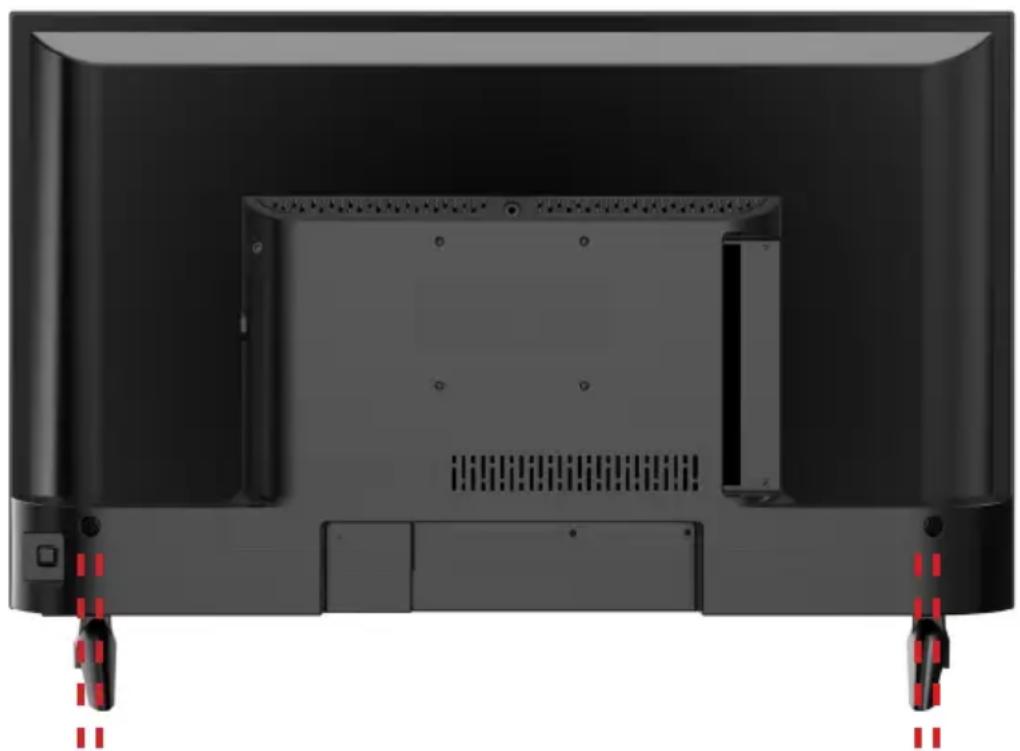 Back view of a black electronic device with ventilation slots and mounting feet, no visible text or symbols