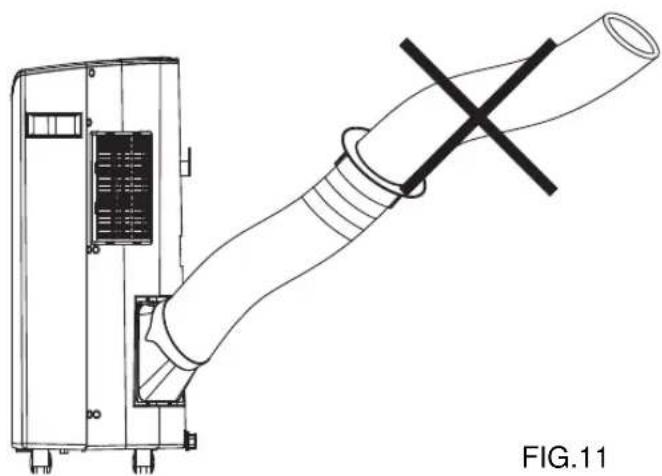 Technical line drawing of a pipe fitting with a cross mark, labeled FIG.11 (no text or symbols on the diagram itself)