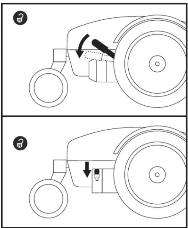 Diagram illustrating vehicle steering wheel and steering wheel assembly with labeled components and directional arrows